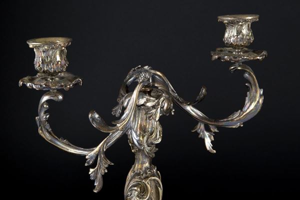 Coppia Di Candelabri In Argento Asta Milano Decor Fine Art Auction