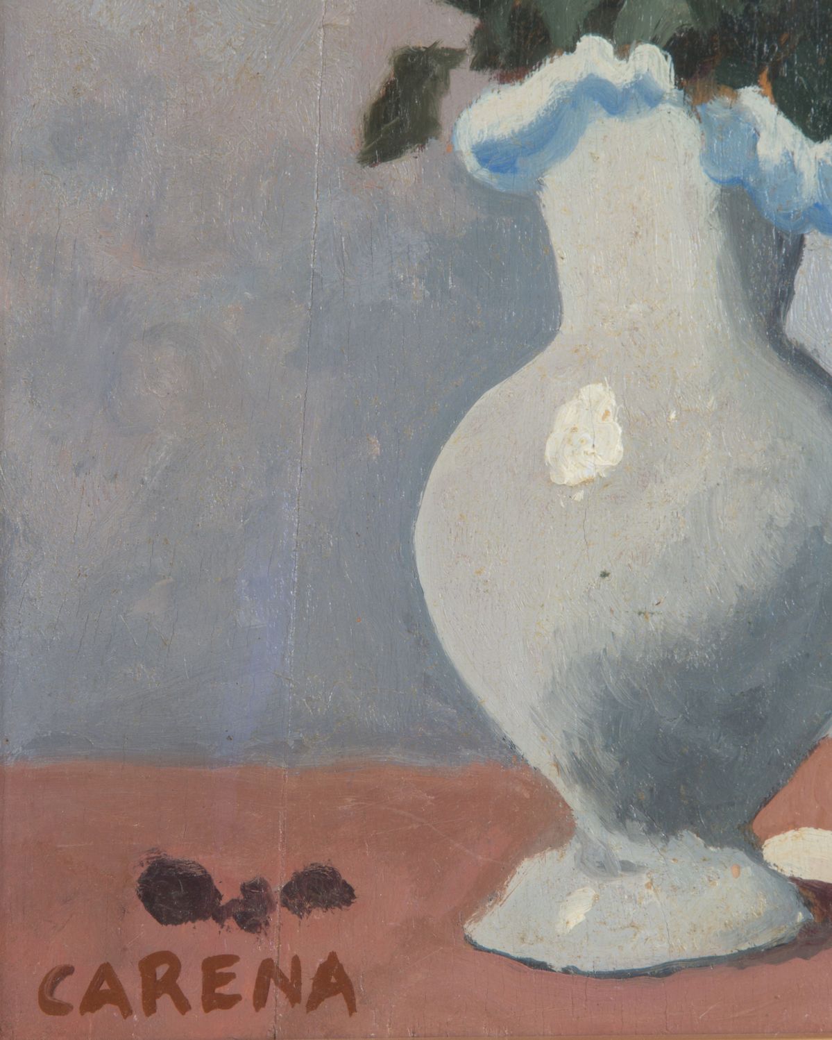 Felice Carena - Dipinto ''vaso con Rose Bianche''