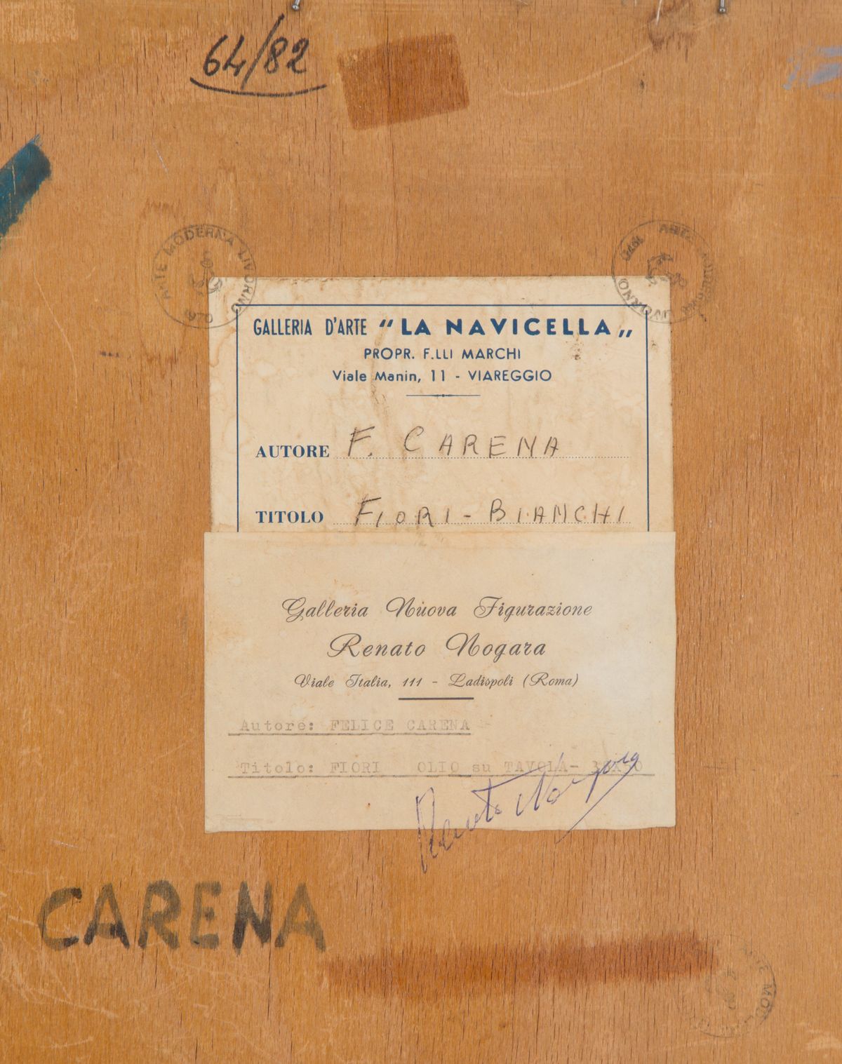 Felice Carena - Dipinto ''vaso con Rose Bianche''