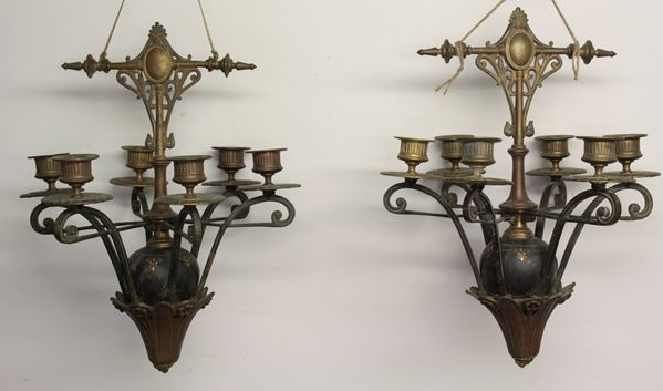 Coppia di piccoli lampadari
