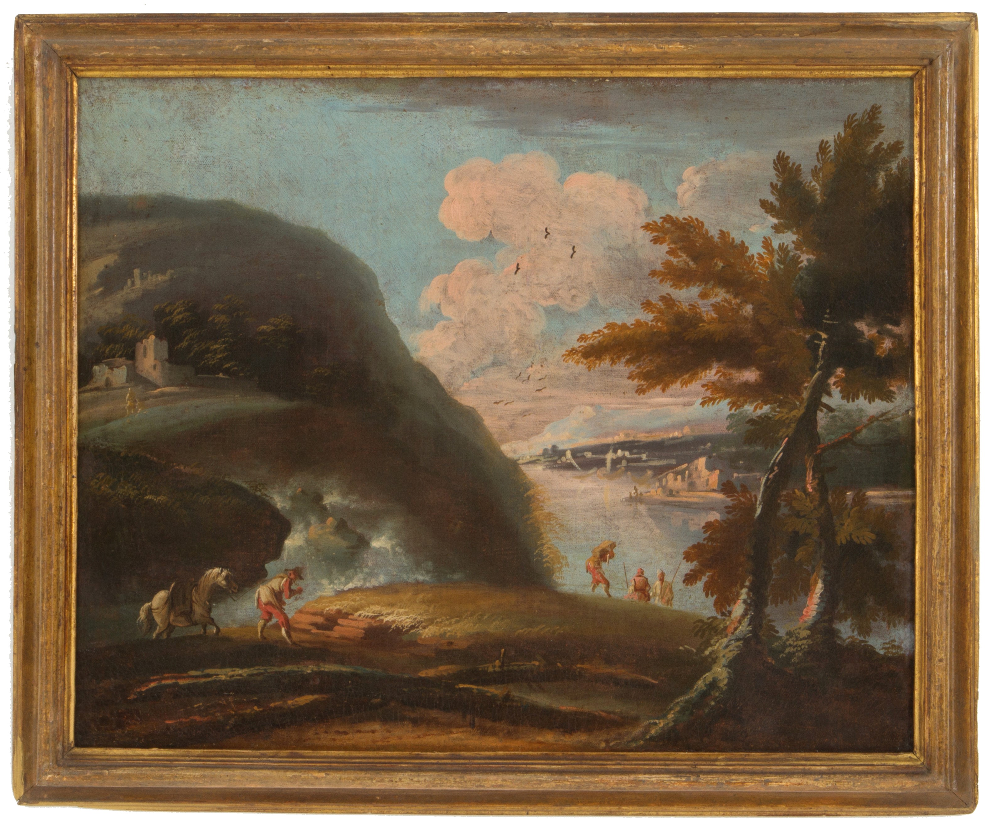 Coppia di dipinti '"PAESAGGI FLUVIALI"