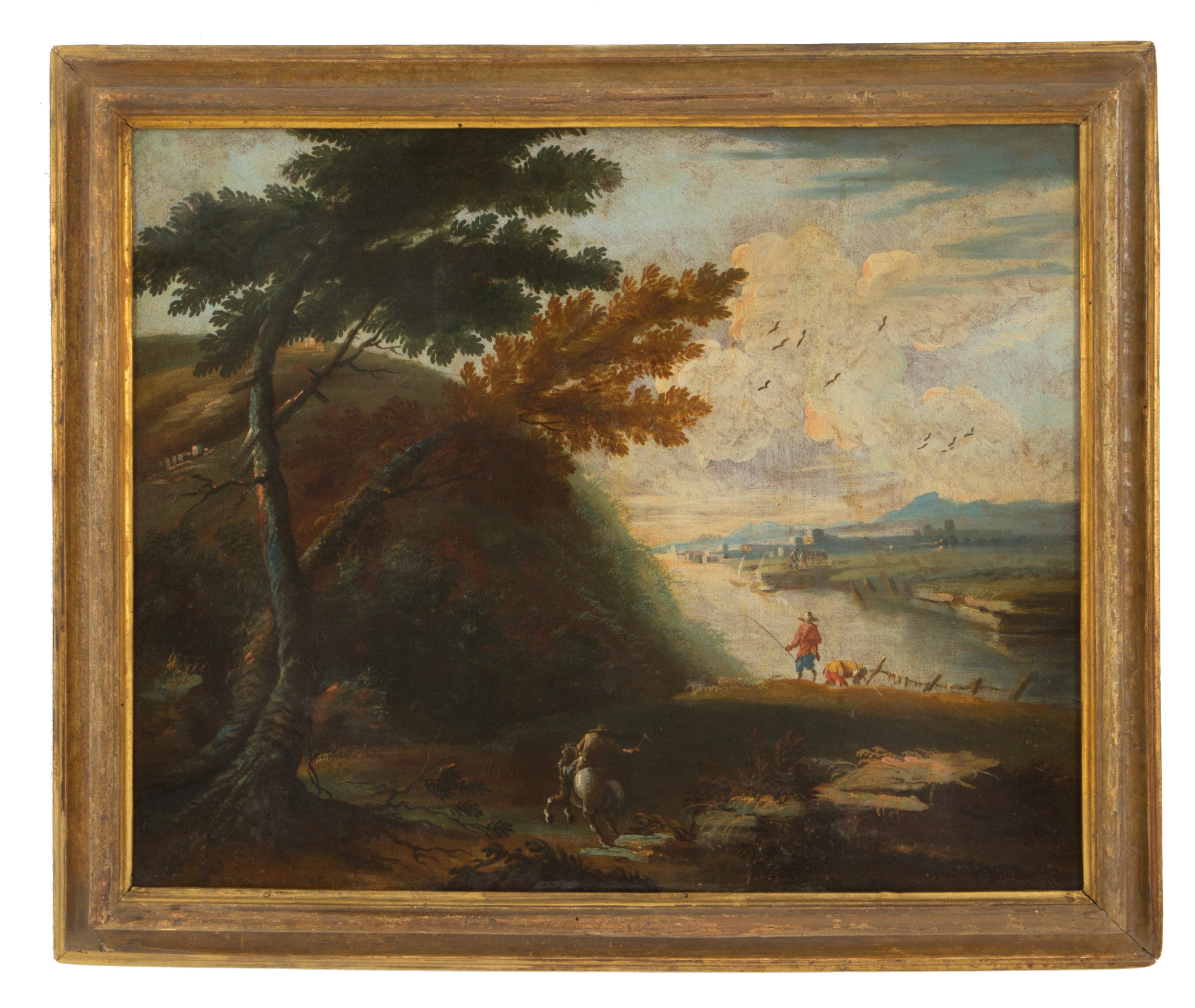 Coppia di dipinti '"PAESAGGI FLUVIALI"