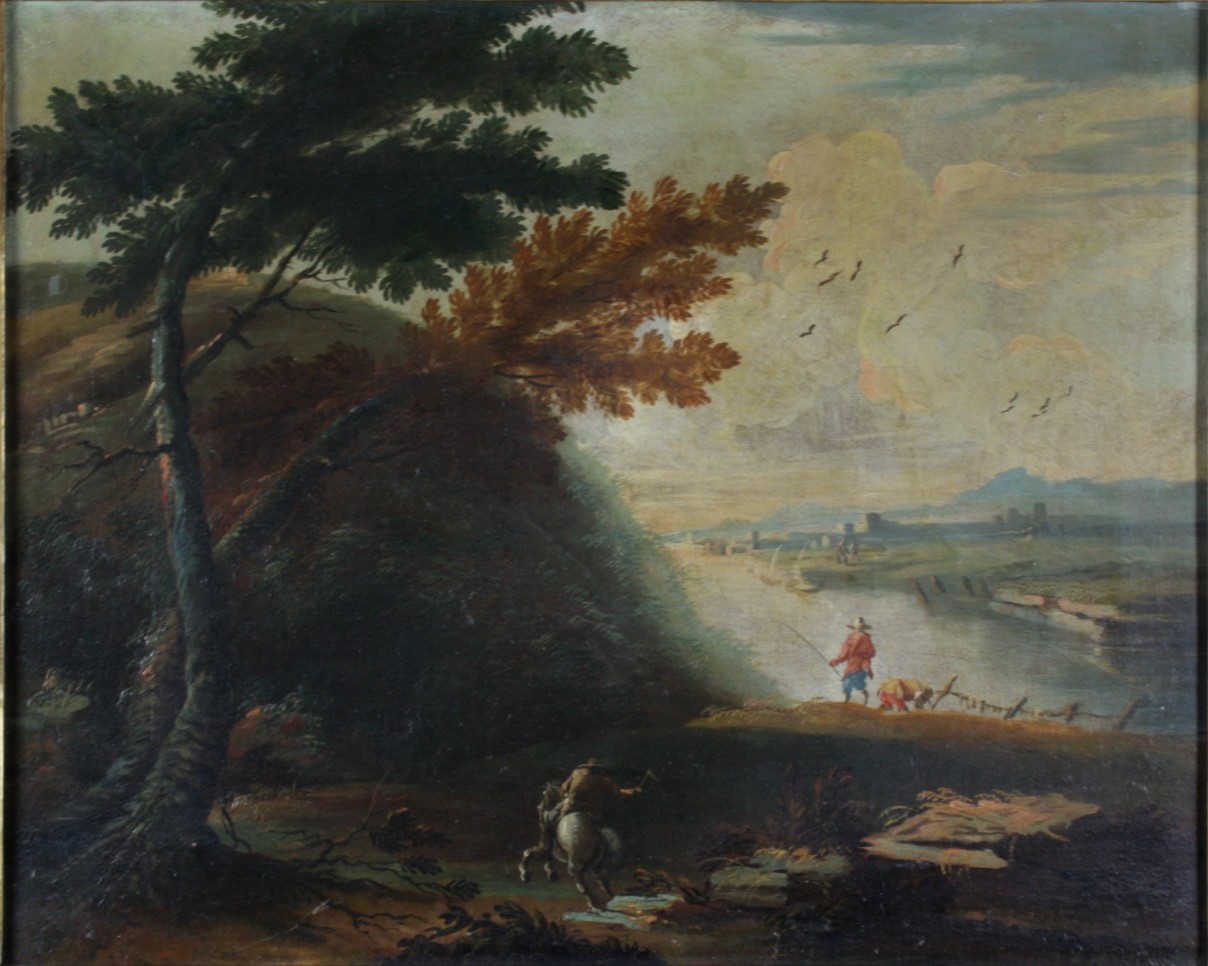 Coppia di dipinti '"PAESAGGI FLUVIALI"