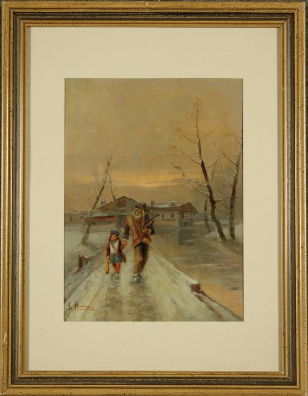 Painting ''WINTER LANDSCAPE WITH FIGURES''
