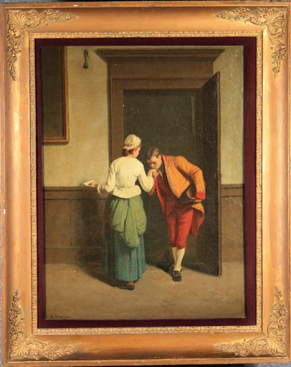 GIUSEPPE MAZZA - Dipinto ''SCENA GALANTE''