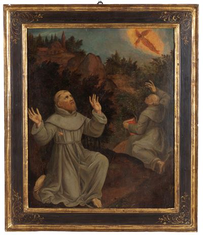 Anonimo, San Francesco riceve le stigmate, olio su tavola