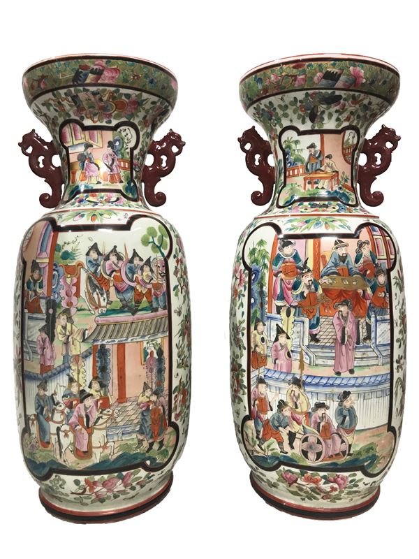 Pair of porcelain vases