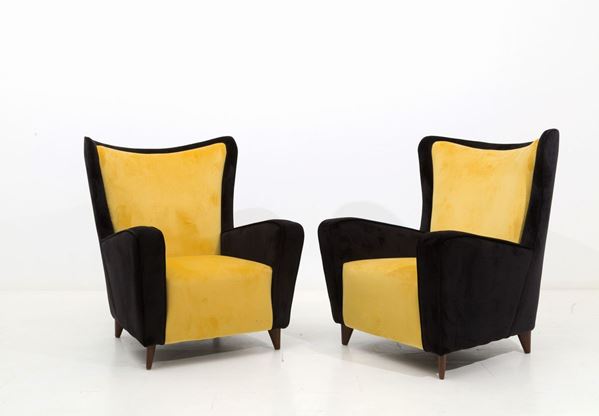 ICO PARISI - Pair of armchairs