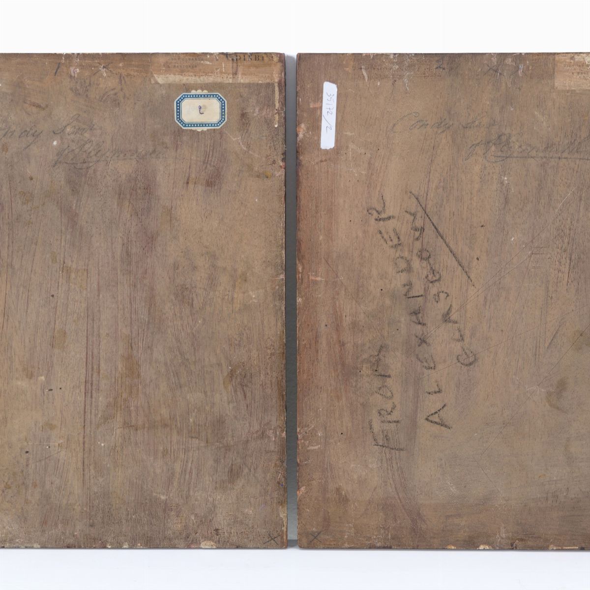 Coppia di dipinti "PESCATORI SULLA SPIAGGIA" e "TRASPORTATORI DI PESCE CON MULI"