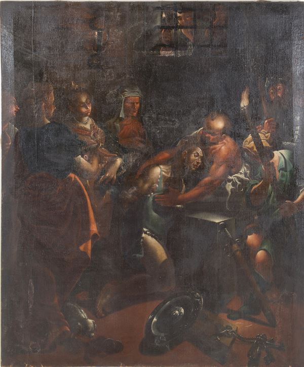 LUCA CATTAPANE - Painting "PREPARATIONS FOR THE BEHEADING OF JOHN THE BAPTIST"