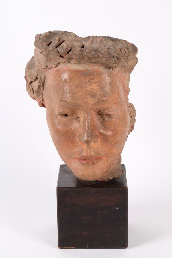 ENRICO MAZZOLANI - Scultura raff. ''TESTA''