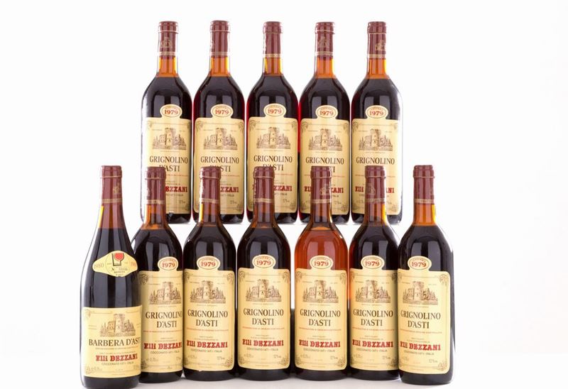 Selezione F.lli Dezzani (12 bt). - Grignolino d'Asti, 1979 (11 bt) - Barbera...