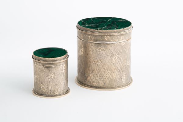 Cigarette and match holder in 800 silver