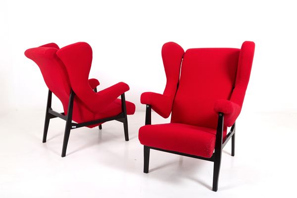 FRANCO  ALBINI - FRANCO ALBINI (Robbiate, 1905 - Milano, 1977) per ARFLEX. Coppia di poltrone Fi...