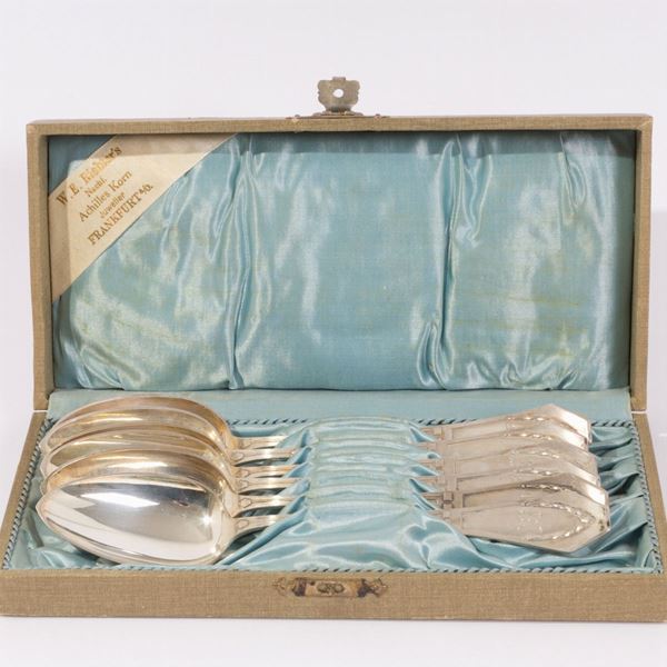 Six 800 silver spoons