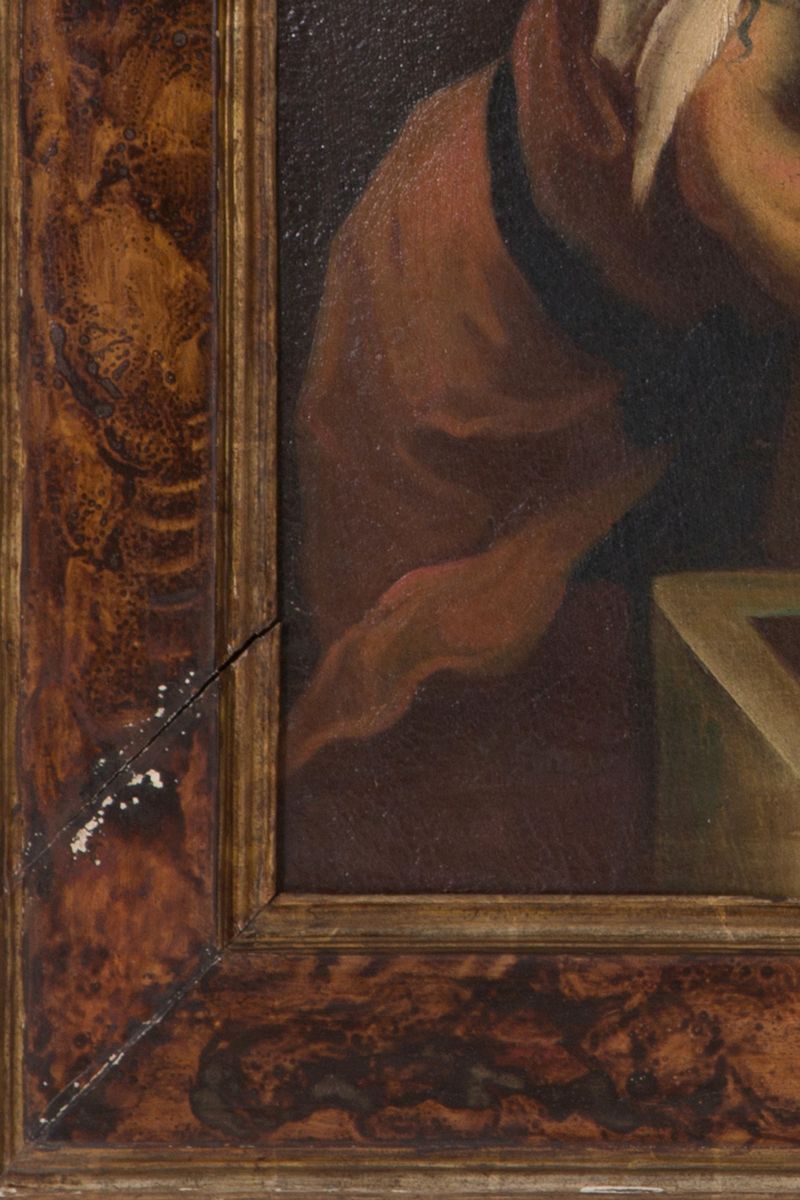 Dipinto Olio su Tela Raff. ''incontro di Giacobbe e Rachele al Pozzo''. Veneto....