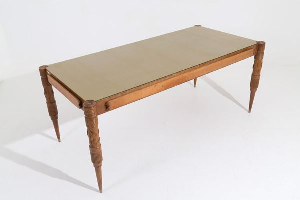 PIER LUIGI COLLI - PIER LUIGI COLLI (Torino, 1895-1968). Tavolo allungabile in legno di rovere con...