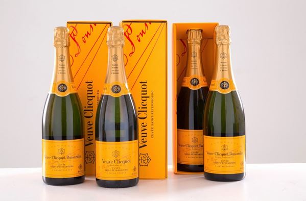 Champagne CuvÅe Saint-PÅtersbourg, Veuve Clicquot Ponsardin (6 bt). Tre cofanet...