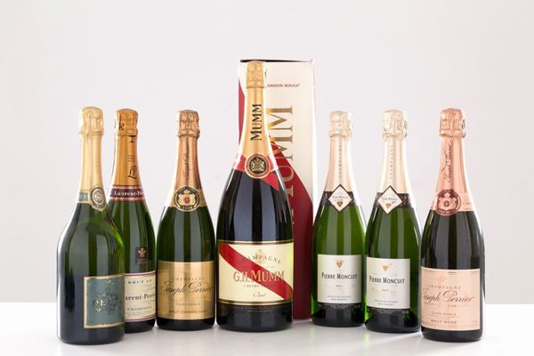 Selezione di Champagne (7 bt).
- Deutz Brut Classic (1 bt)
- Laurent-Perrier ...  - Auction MILANO DECOR - Antiques, Wine and Spirits Auction - Viscontea Casa d'Aste
