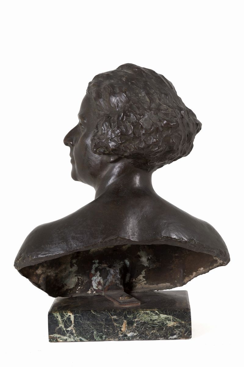Giorgio Rossi (san Piero a Sieve, 1892 - 1963). Scultura in Bronzo Raff. ''busto di Donna''