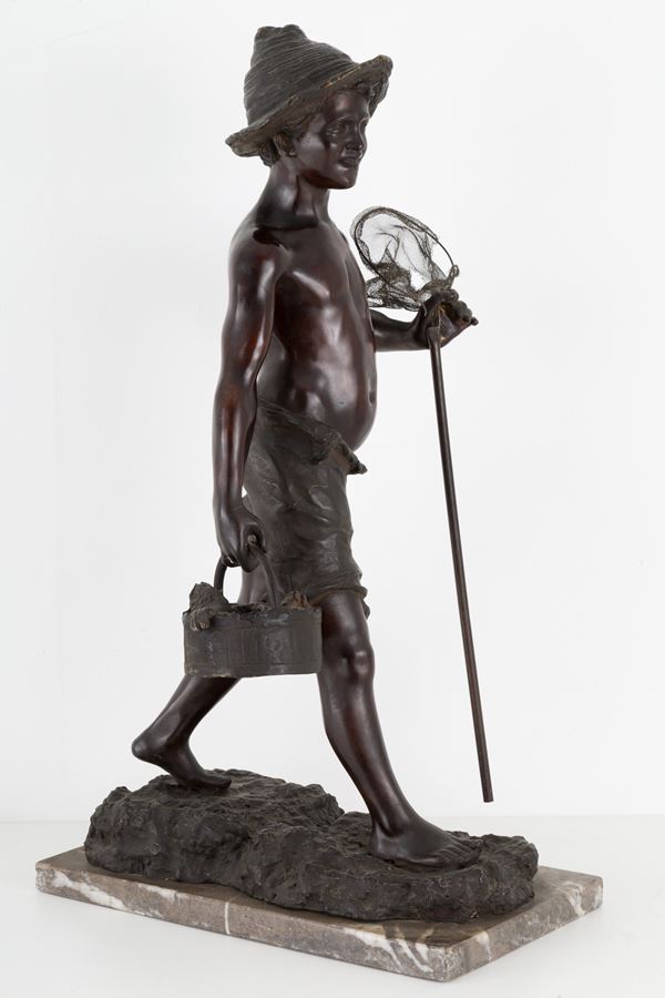 Bronze sculpture ''SCUGNIZZO FISHERMAN''