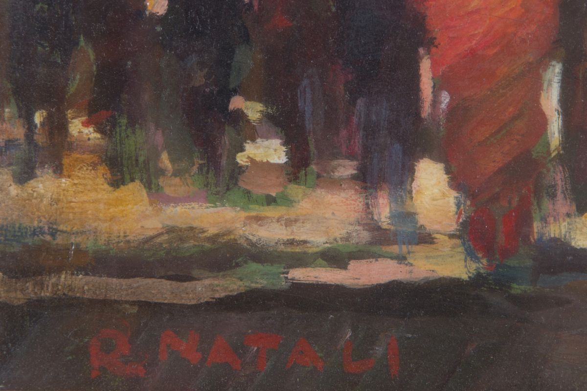 Renato Natali - Dipinto ''chiosco del Giornalaio''