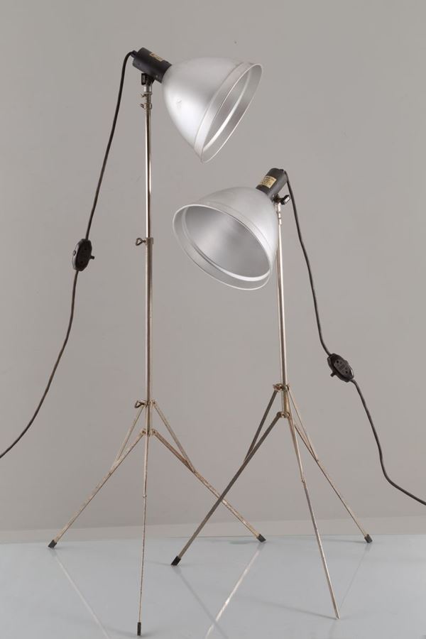 Pair of adjustable floor lamps. HEISER production