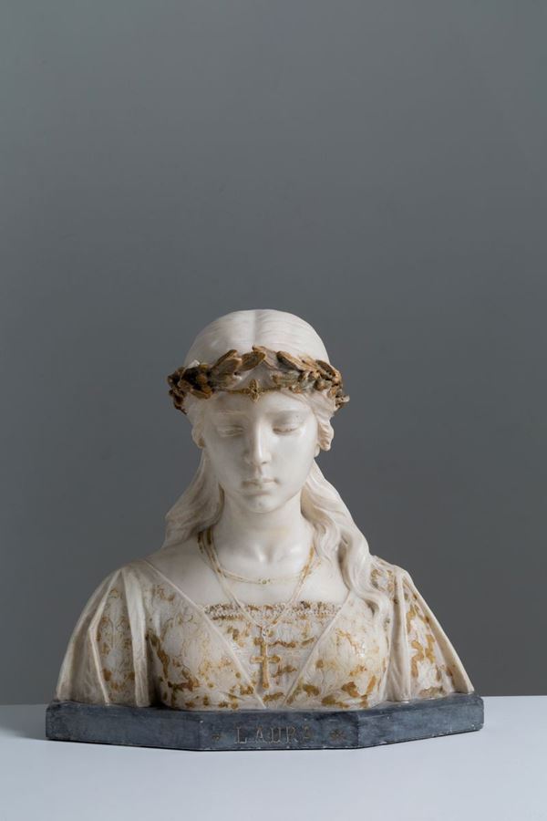 ARISTIDE  PETRILLI - ARISTIDE PETRILLI (Tivoli, 1868 - Firenze 1930?). Scultura in marmo bianco di Carrara