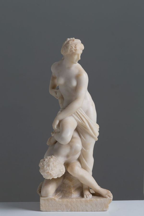 Scultura in alabastro raff. ''FIRENZE VITTORIOSA SU PISA''. Copia da Giambologn...