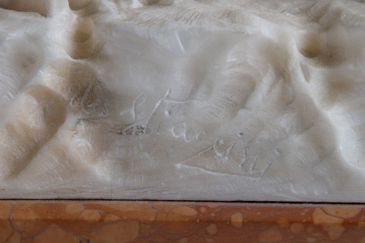 Umberto Stiaccini (XIX-XX Secolo). Scultura in Alabastro e Bronzo Brunito