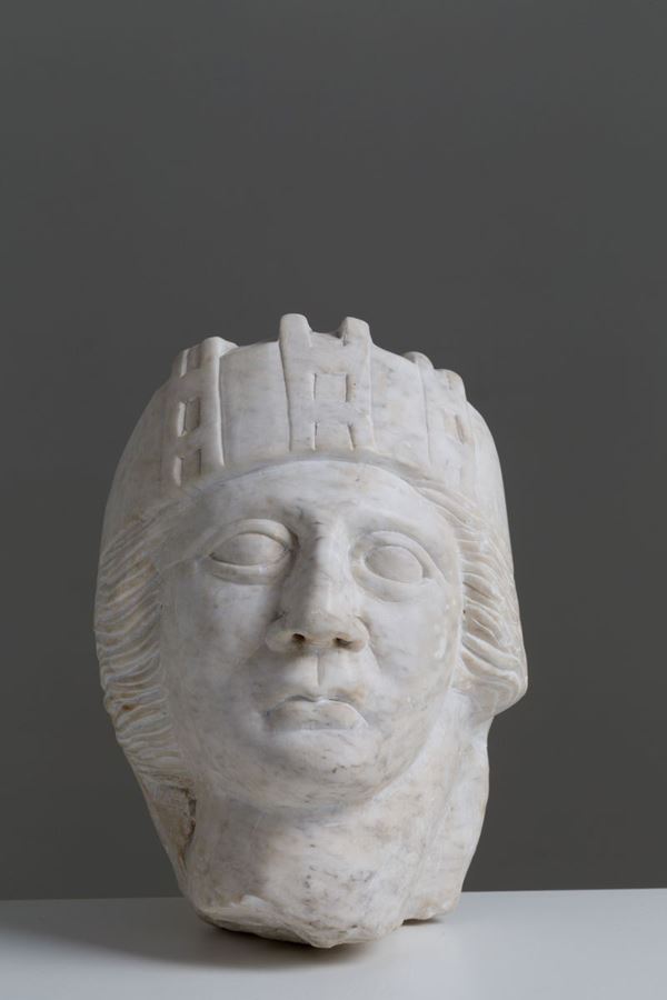 Scultura in marmo raff. ''TESTA MASCHILE''. Inizi XX secolo. ...