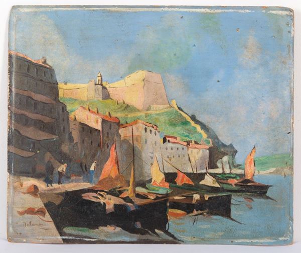 GASTON BALANDE - GASTON BALANDE (Madrid, 1880 - Parigi, 1971). Dipinto olio su cartone raff. ''B...