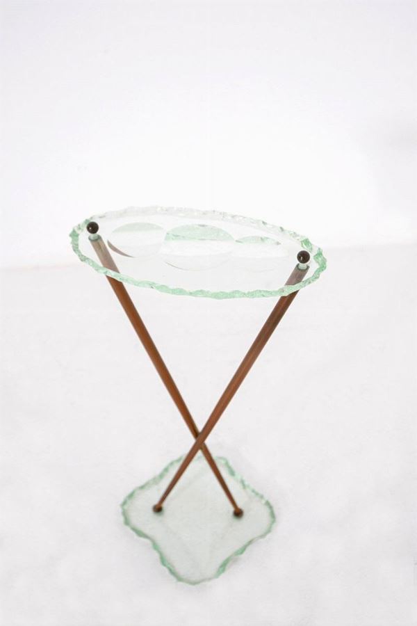 MAX INGRAND - Crystal and brass ashtray