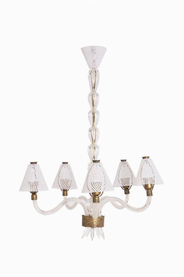 VENINI - Lampadario sei bracci produzione VENINI