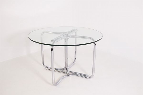 GIOTTO STOPPINO - Round table with glass top