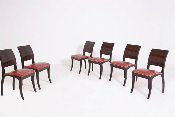 Six Art Decò chairs