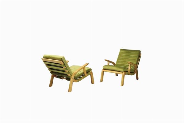 GIORGIO LACHT.,GUSTAVO  PULITZER-FINALI - Pair of green velvet armchairs