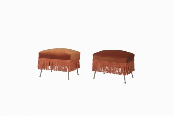 Coppia di pouf in velluto