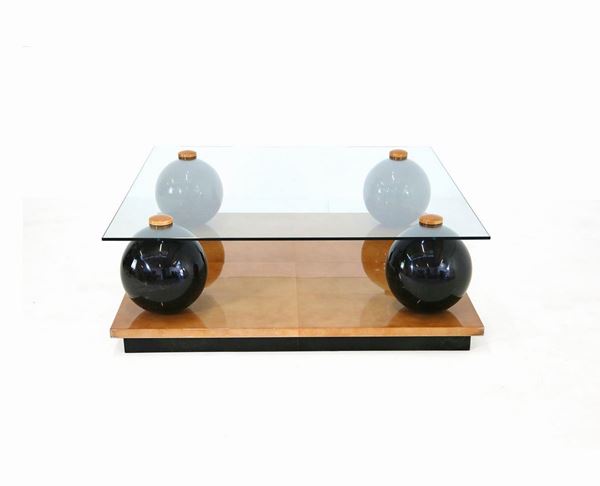 GIORGIO TURA - Parchment and glass coffee table