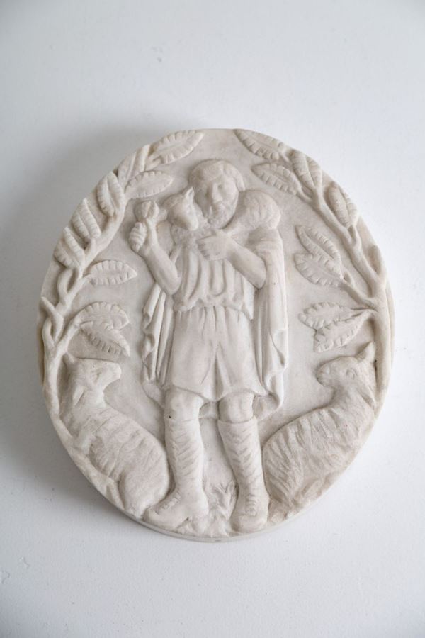 Marble medallion "GOOD SHEPHERD''