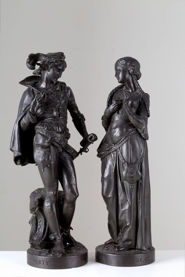 Pair of metal sculptures