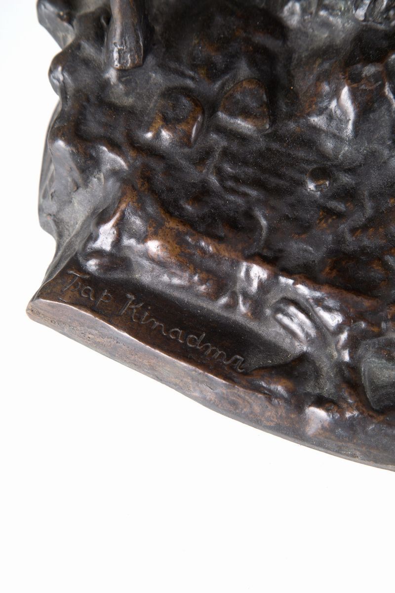 Scultura in Bronzo Raff. ''contadina con Capre''. Firmata Tap Kinadmr. Inizi XX...