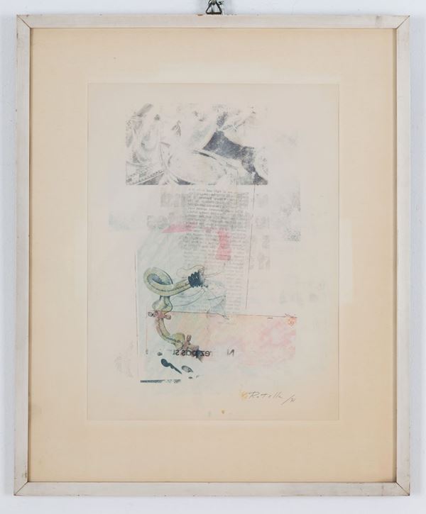 MIMMO ROTELLA - MIMMO ROTELLA (Catanzaro, 1918 - Milano, 2006). Tecnica mista su carta. Firmata...