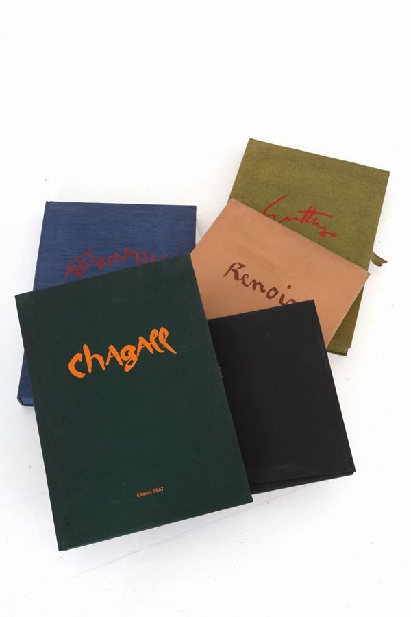 Cinque libri d'arte relativi a Kandinsky, Chagall, Mastroianni, Guttuso e Renoi...