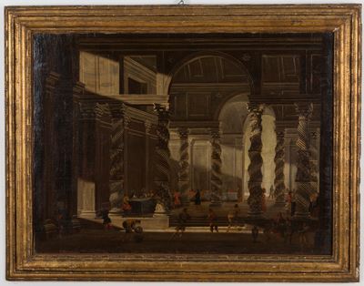 Viviano Codazzi (attr.) (valsassina, 1604. Roma, 1672). Dipinto Olio su Tela Raff. ''nozze di Can...