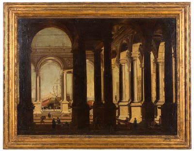 Viviano Codazzi (attr.) (valsassina, 1604. Roma, 1672). Dipinto Olio su Tela Raff. ''scorcio di P...