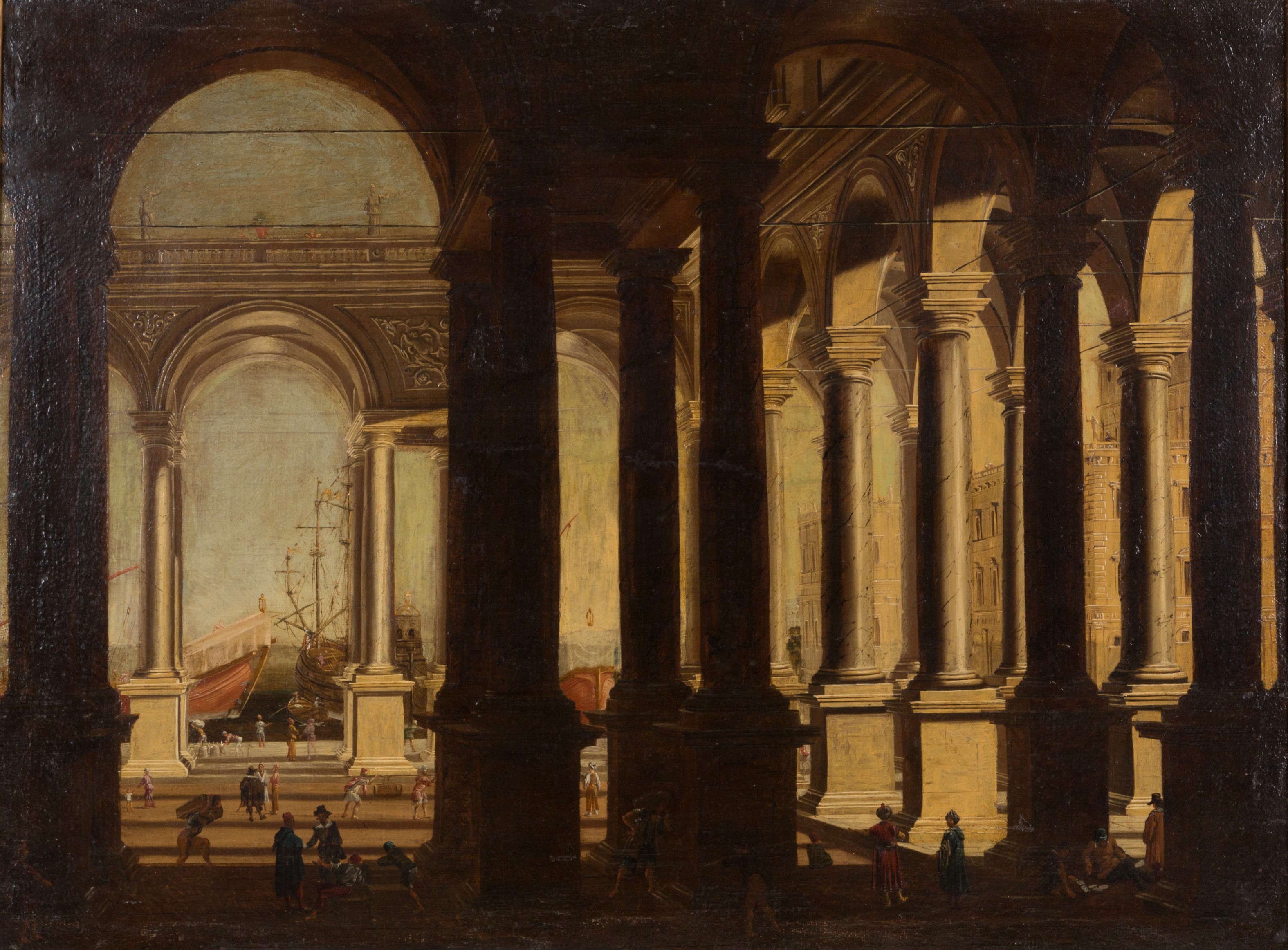 Viviano Codazzi (attr.) (valsassina, 1604. Roma, 1672). Dipinto Olio su Tela Raff. ''scorcio di P...