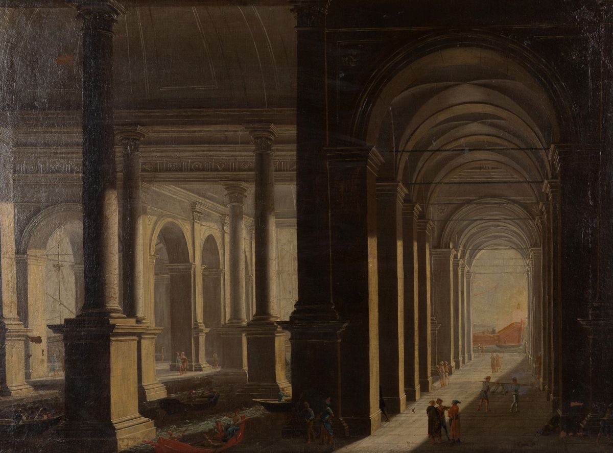 Scuola Romana del XVIII Secolo. Dipinto Olio su Tela