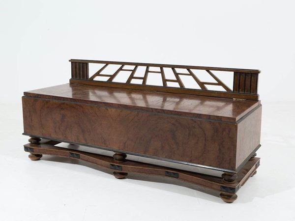 GIO PONTI - Cassapanca in radica di noce. Art Decò
