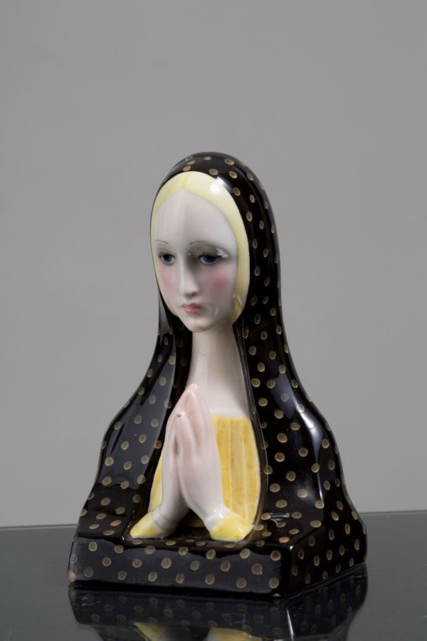 Scultura in ceramica raff. ''MADONNA IN PREGHIERA''